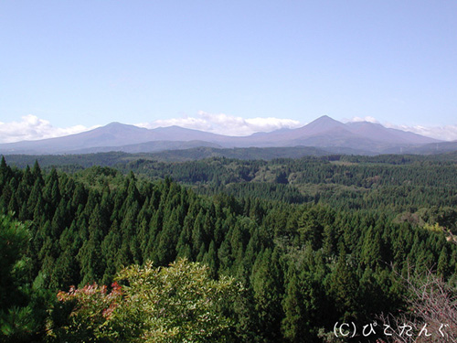 馬事公苑　駒っこランドより八甲田山を望む　2010年10月下旬　猛暑で紅葉遅れ